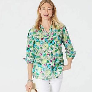 J.Jill L(16/18) NEW Relaxed Cotton & Silk Floral Shirt  NWT